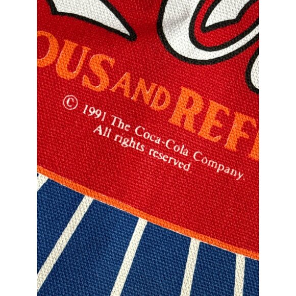 Coca-Cola Vintage Fabric Upholstery Canvas Panels 2-Pack Cotton 18"x18" Blue Red - Picture 7 of 7
